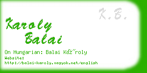 karoly balai business card